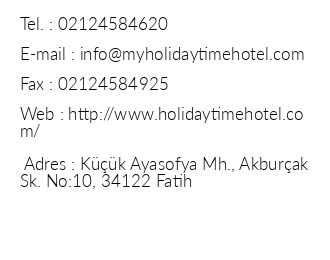 My Holiday Time Hotel iletiim bilgileri